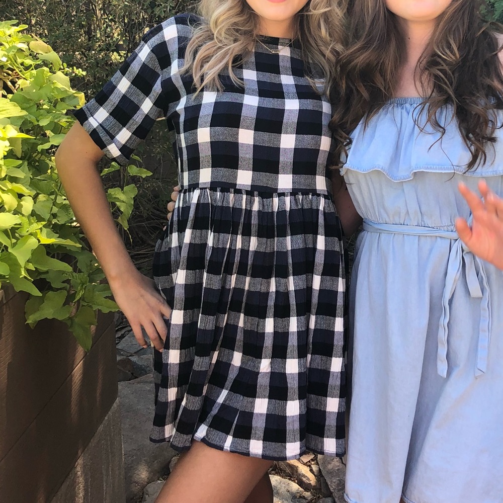 Blue Urban Outfitters plaid dress